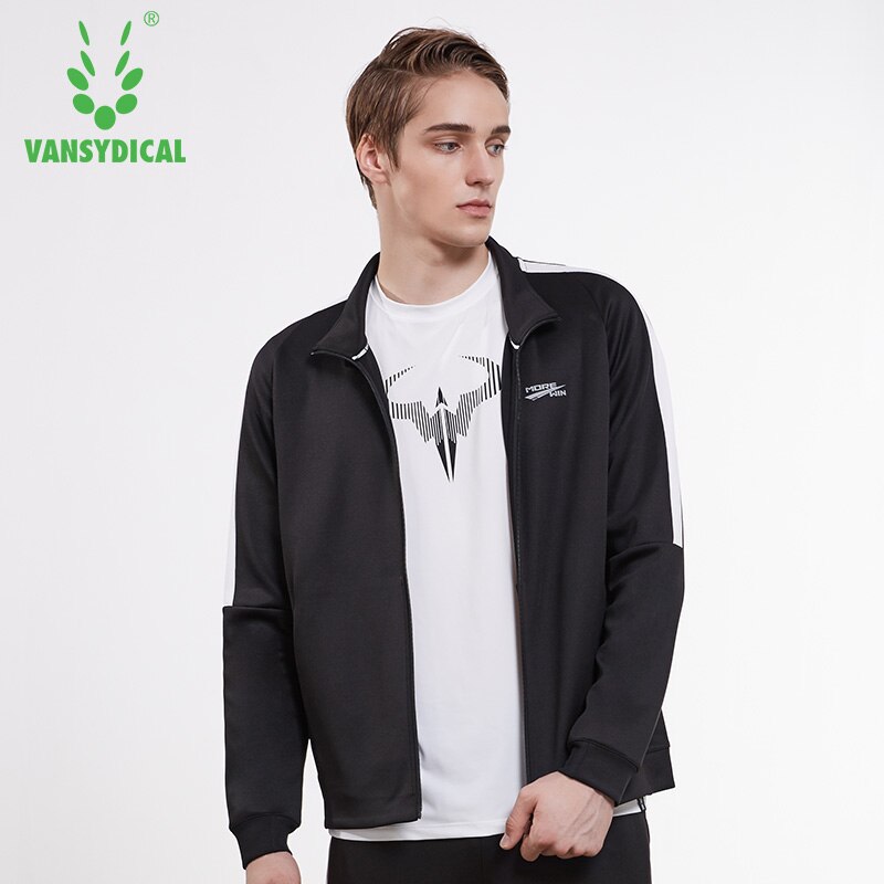 Vansydical, chaquetas deportivas de otoño para hombre, cuello levantado con cremallera, ropa deportiva de manga larga, Tops, chaqueta deportiva para ejercicio al aire libre, chaqueta para correr