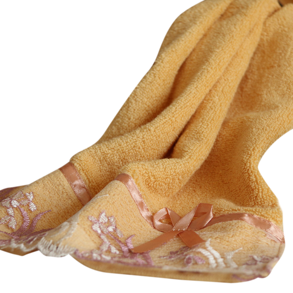 Hurtigtørrende bomuldsabsorberende badehåndklæde klassisk blondebroderi ansigtshåndklæde blød vaskeklud: 1