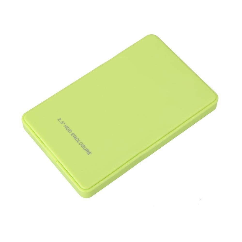 Carcasa para disco duro HDD USB2.0 de 2,5 pulgadas, puerto Serial SATA SSD, caja móvil de disco duro 2TB HDD, compatible con Q7N4 externo: Green