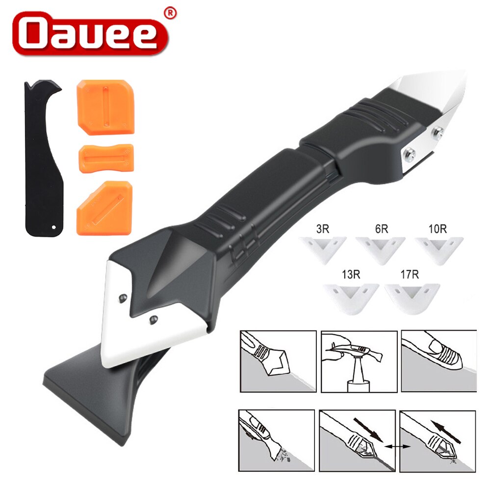 5 w 1 silikonowy zmywacz Caulk apreter szpachlówka gładki skrobak zestaw narzędzi z taśma szwu z tworzywa sztucznego zestaw narzędzi ręcznych akcesoria