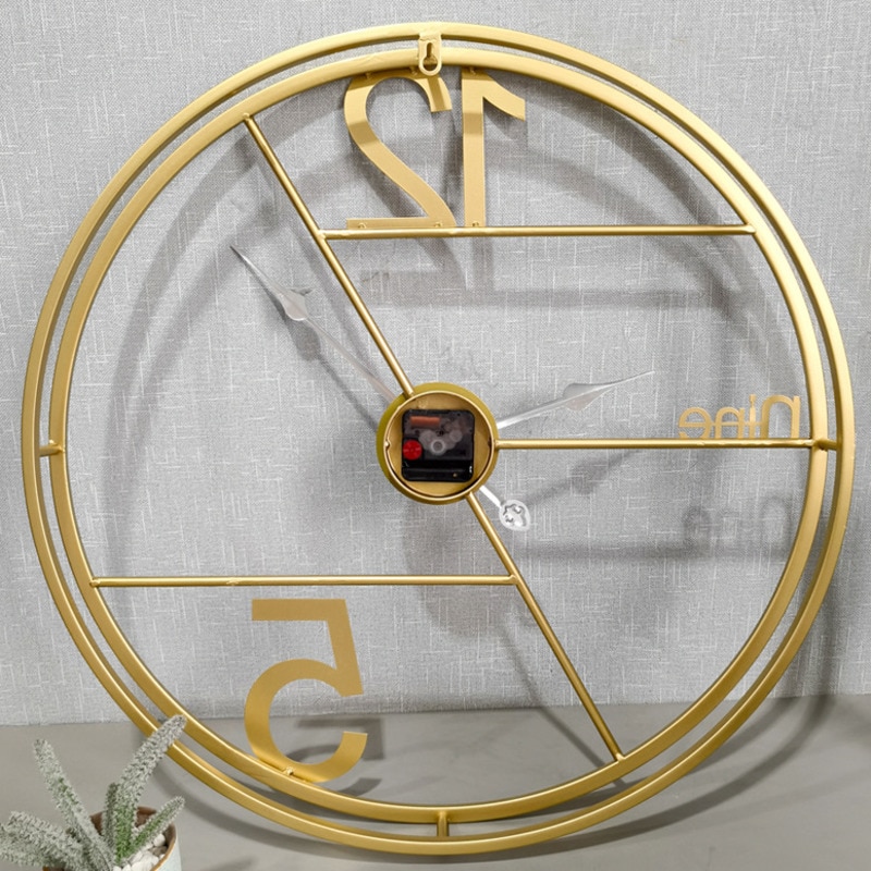 Gold Wall Clock Modern Large Wall Clocks Living Room Clock Nordic Background Wall Decorative Clock Silent Wall Clock