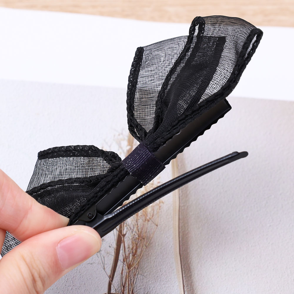 Women's Big Bows Lace Flower Hairpins Fabric Elastic Bowknot Hair Bands Girls Hair Accessories Korean Hair Clip
