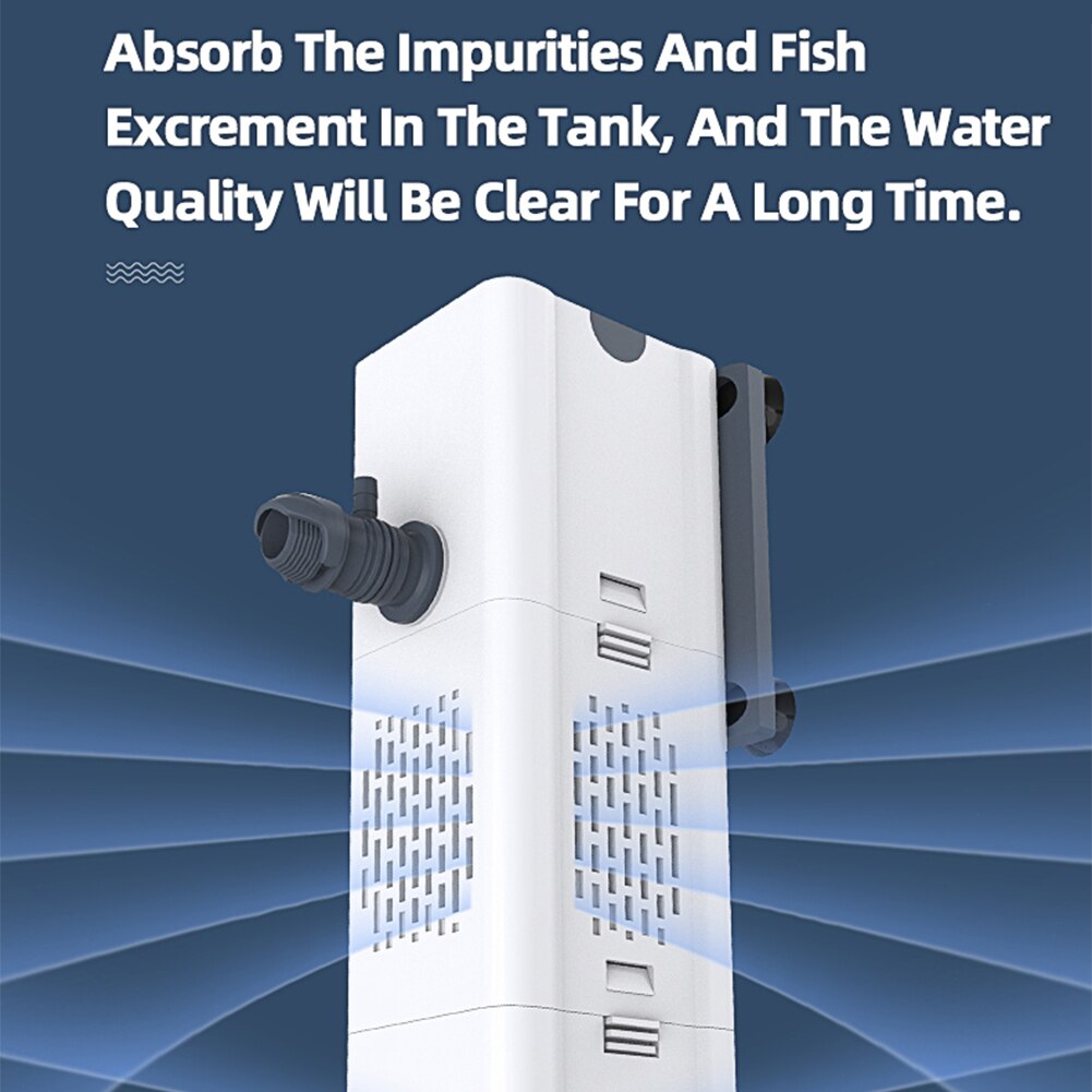4 in 1 Aquarium Filter Pump Quiet Fish Tank Submersible Air Oxygen Internal Pump Air Oxygen Internal Aquarium Air Pump