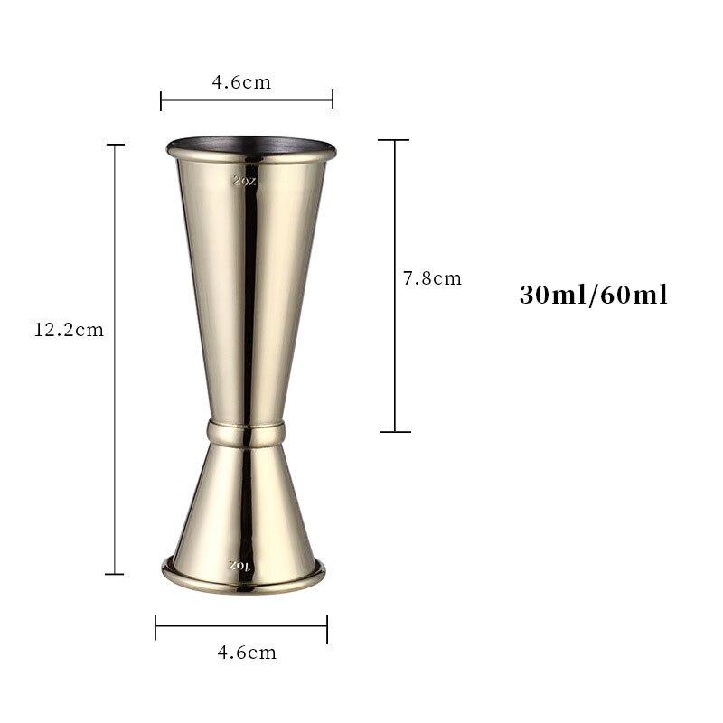 Jigger-Barra de cóctel de acero inoxidable, vaso medidor de doble espíritu para Bar en casa, herramienta de Bar de: 4