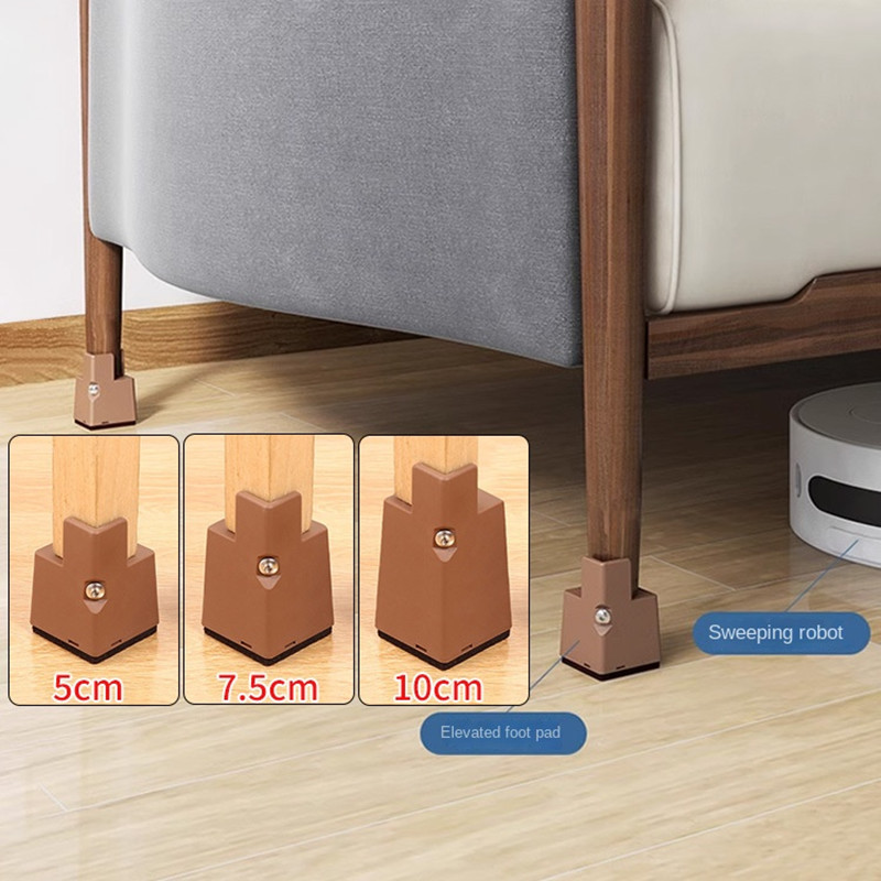 Elevador de pies de silla ajustable, elevador inferior de sofá de escritorio resistente de 5/10cm, elevador de mesa de sofá de Metal, elevadores de muebles de cama, 4 Uds.