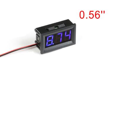 Mini Digitale Voltmeter Tester DC 4.5 V tot 30 V 2-Wire Mini LED Display Voltage Meter voor Testen auto Motorfiets Accu Auto: 0.56in Blue