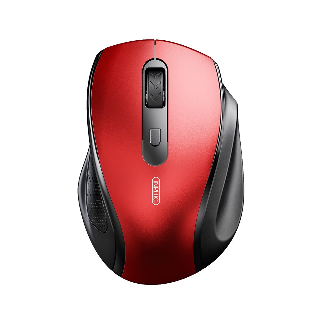 Drahtlose Maus USB Computer Maus Stille Ergonomische Maus 1600 DPI Optische Mause Gamer Geräuschlos Mäuse Wireless Für PC Laptop: red