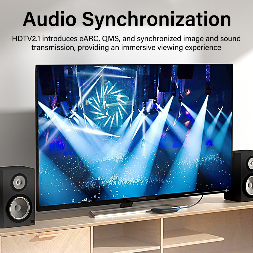 Cabo banhado a ouro 8K HDMI 2.1 4K @ 120Hz 8K @ 60Hz 48Gbps Adaptador para EARC ARC HDCP Cabo de vídeo PC Laptop Projetor HDTV 1M 2M 3M 5M