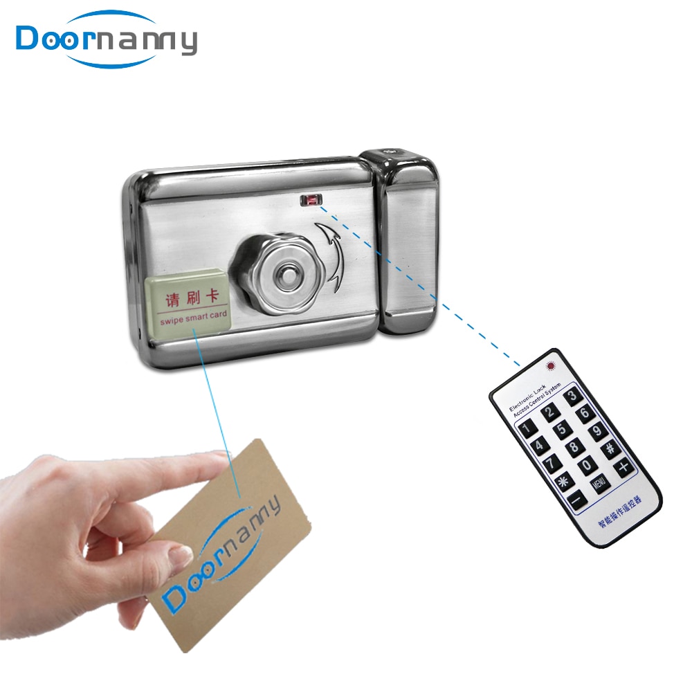 Doornanny fechadura elétrica ic/id/rfid controle de cartão doorlock nenhum ímã chave sistema de controle de acesso