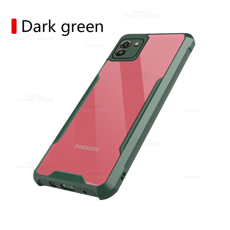 Przezroczysty akryl Heavy Duty tylna obudowa telefonu do Samsung Galaxy A03 S A 03 S 03 S 02S A02S SamsungA03 obudowa odporna na wstrząsy chroń Fundas: For k49  sd / green