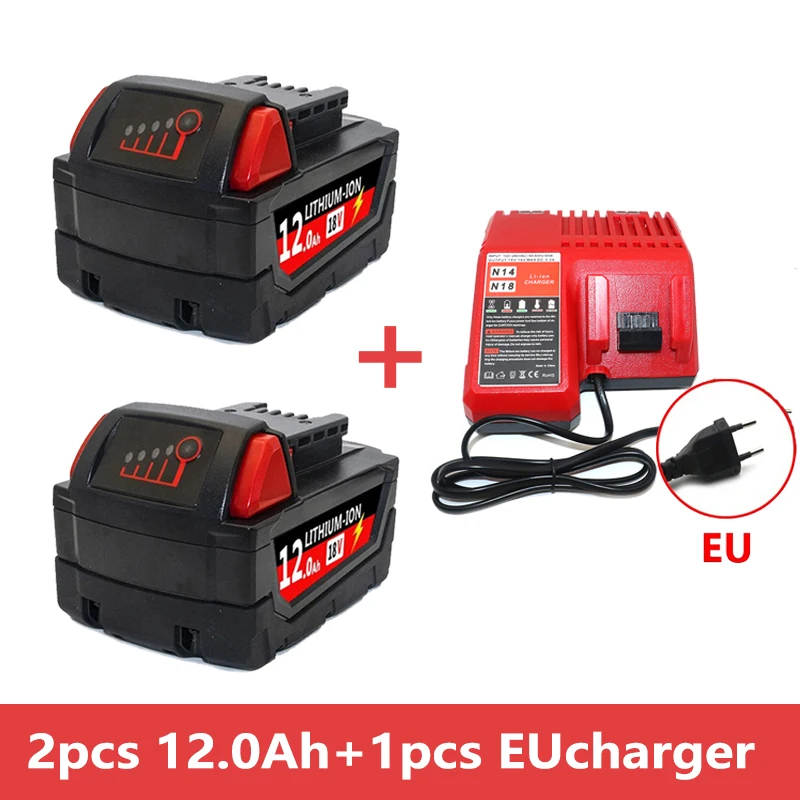 NEUE 18V Für Milwaukee M18 M18B6 18V XC 12Ah 9Ah Li-Ion Akku 48-11-1860/Ladegerät akku