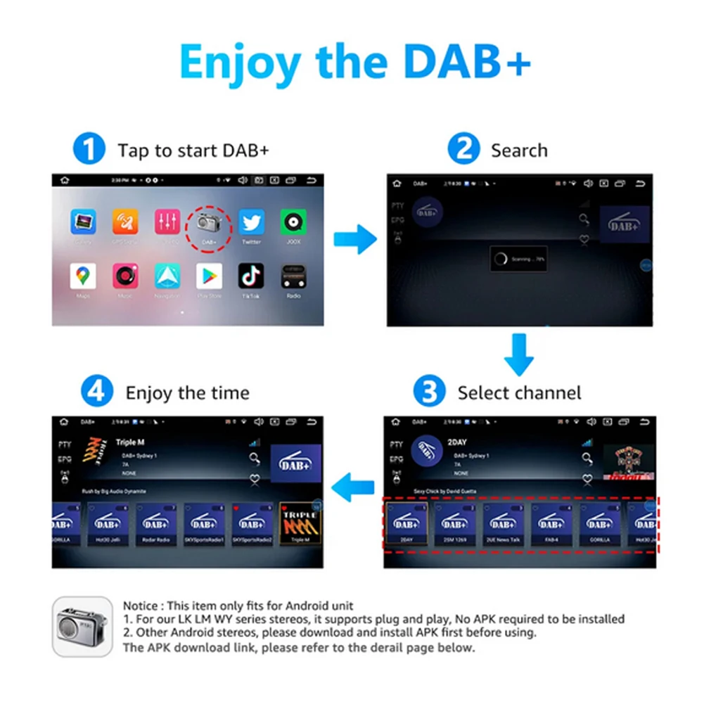 Auto Dab + Digitale Radio Box Dab + Auto Radio Antenne Ontvanger Antenne Antenne Usb Interface Auto Dab + Doos Voor Android 5.1 En Boven Autoradio