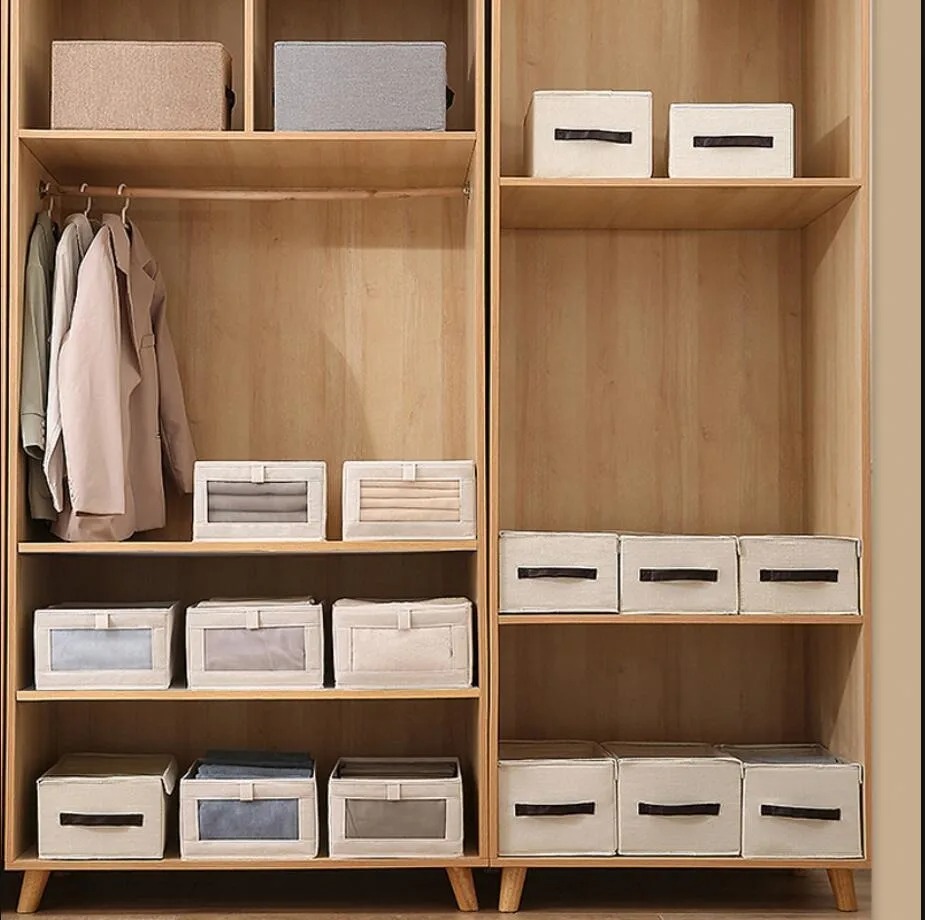 Caja de almacenamiento piezas pantalones, organizador de ropa, armarios y cajones, cajas plegables de tela para dormitorio, organización del hogar, 1 unidad