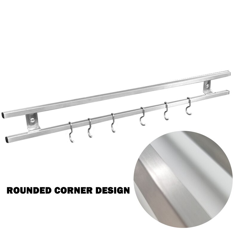 Aan de muur te bevestigen dubbele magnetische messenhouder voor keukengereedschappen, hangende rekkenset van 304 roestvrijstalen magnetische messen