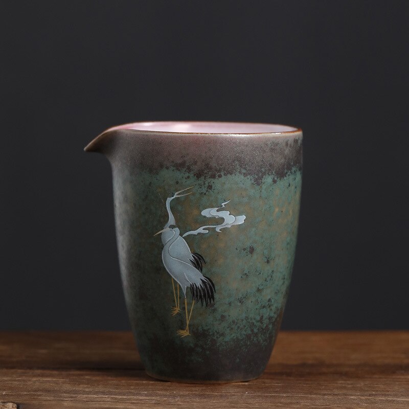 Handleiding Vintage Oven Huan Cai Crane Gong Dao Bei Grote Keramische Gong Bei-Cha Qi Uniform Cup Kung Fu thee Accessoires Thee Infusers
