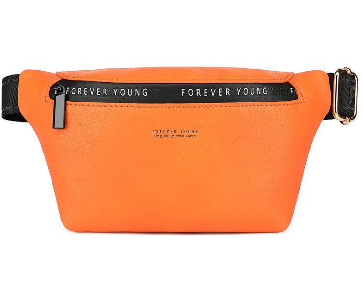 Neue Frauen Gürtel Tasche Große Kapazität Taille Pack Leder Taille Taschen Tasche Taschen Multifunktions Brust Tasche: Orange