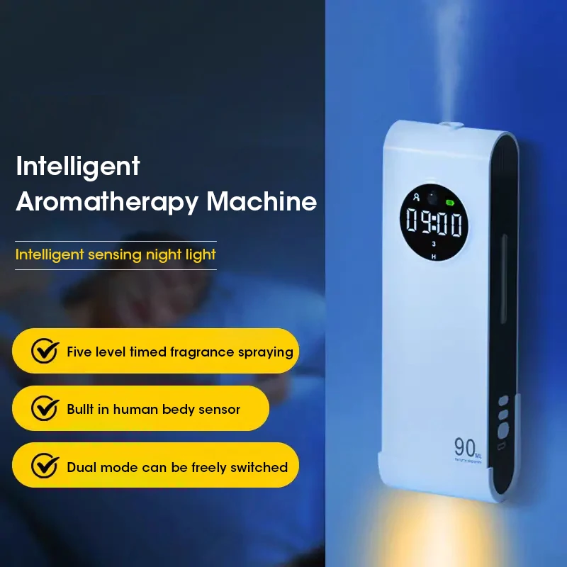 Machine d'aromathérapie sans fil, purificateur de désodorisant avec veilleuse, diffuseur de parfum d'huile essentielle, désodorisant de salon
