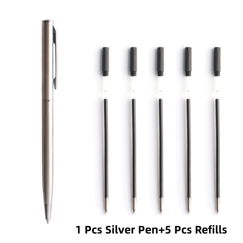 Metall Gel Stift Edelstahl Material Drehen Gel Stifte Tinte Farben Schwarz Blau Schreiben Punkt 0,5mm Für Schule Büro schreibwaren: Licht Grau / Schwarz