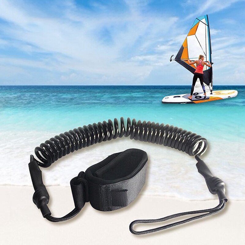 Water Sports Surfboard Foot Rope Windsurfing Prevent Foot Ankle Safety Rope Rotatable Lifeline Telescopic Rope Surfboard