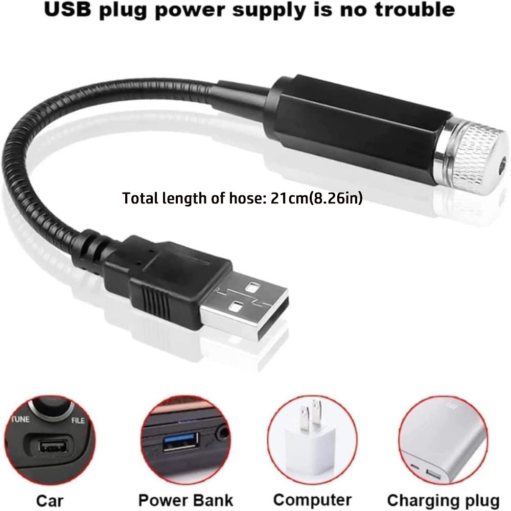 Neue Mini Auto Dach Stern Himmel Lampe USB Stecker Und Spielen Projektion Ambiente Nachtlicht Innen Umgebungs Auto Decke Stern Lichter Hause