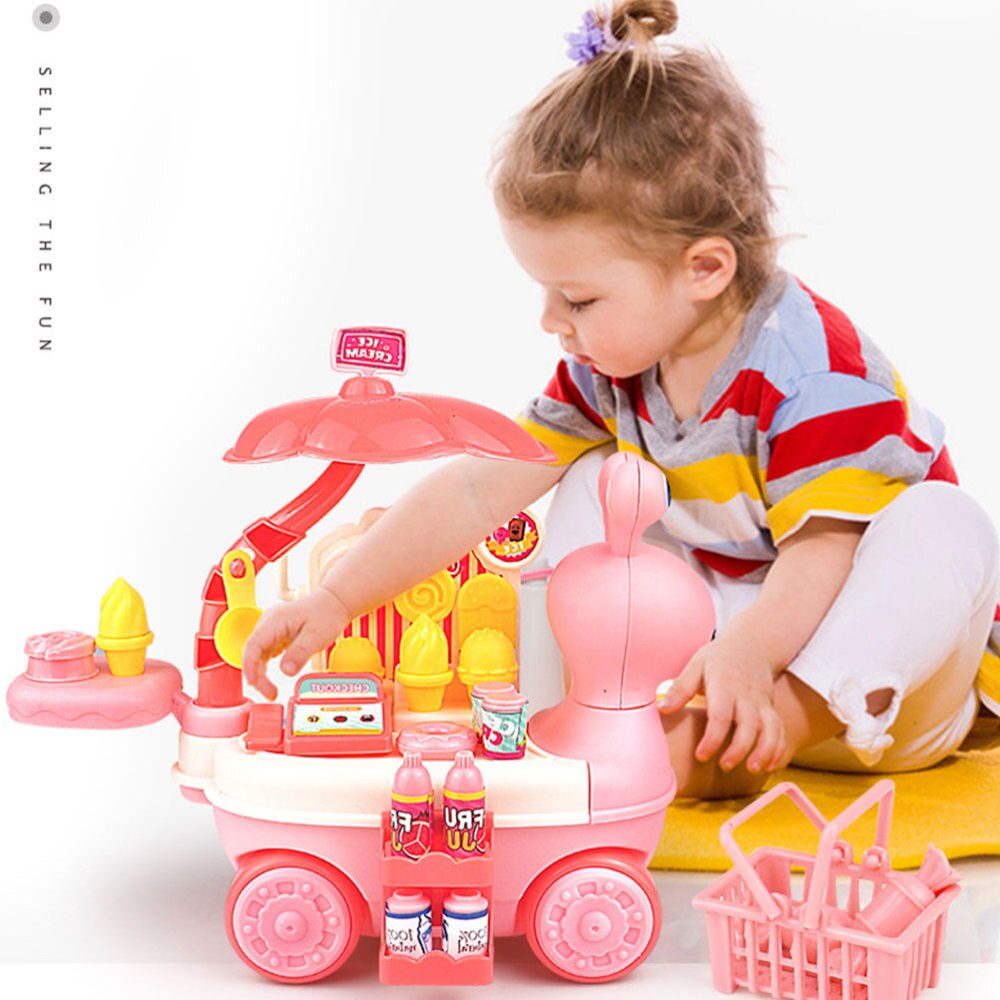 Kid Keuken Diy Keukengerei Speelgoed Kinderen Kookgerei Kid Slak Vorm Kunstmatige Ijs Snoep Winkelwagen Speelgoed Set