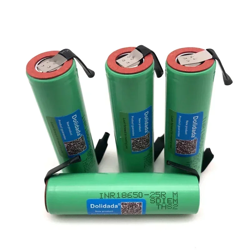 Original 18650 lithium battery 3.6V 2500mah INR 25R 20A battery for pool screwdriver flashlight+nickel DIY