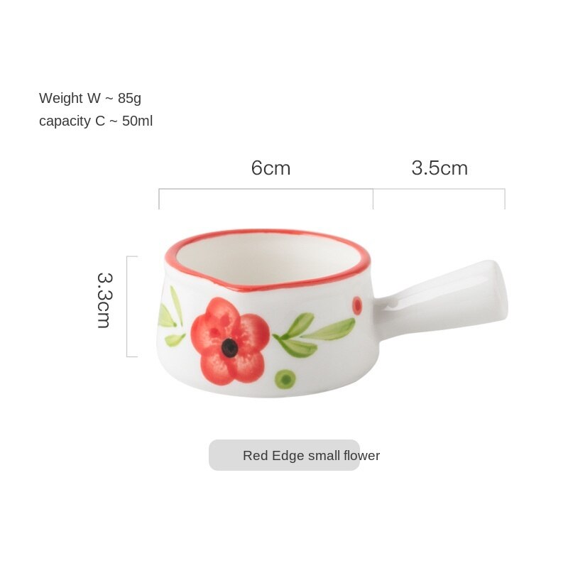 2PCS Cute Hand-painted Ceramic Small Dish Seasoning Gravy Boats Tableware Seasoning Dish Mini Milk Pan Coffee Pot LB460: color3