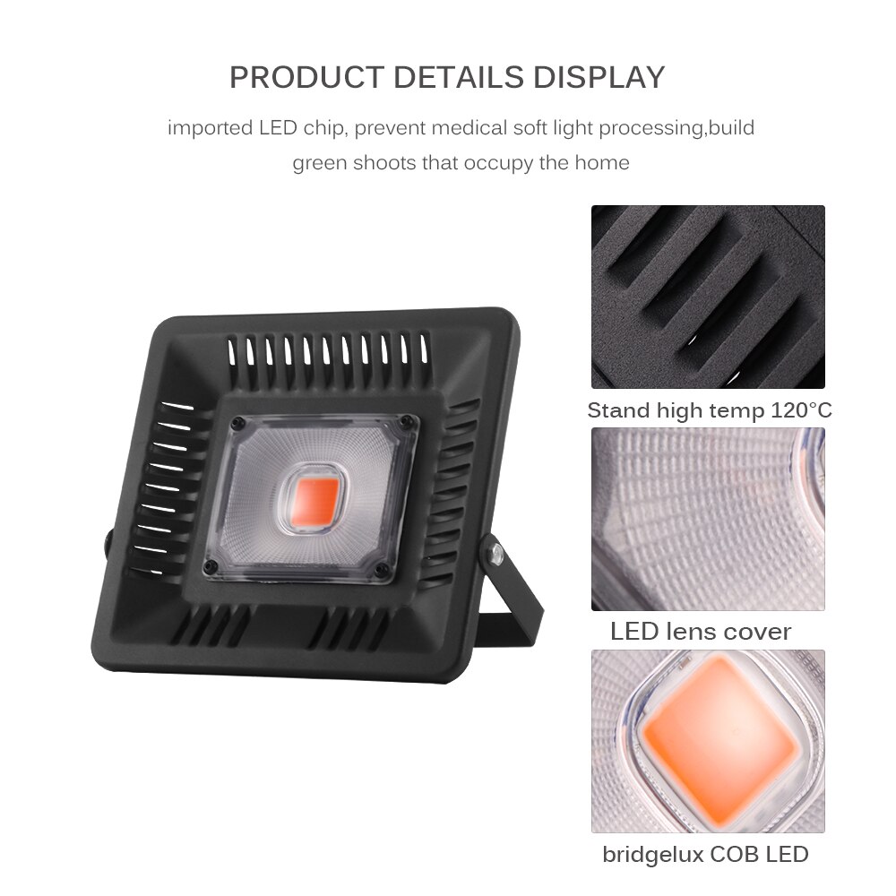Led full spectrum kweeklamp 100w buiten fytolicht groeilamp voor het zaaien 220v planten in kassen