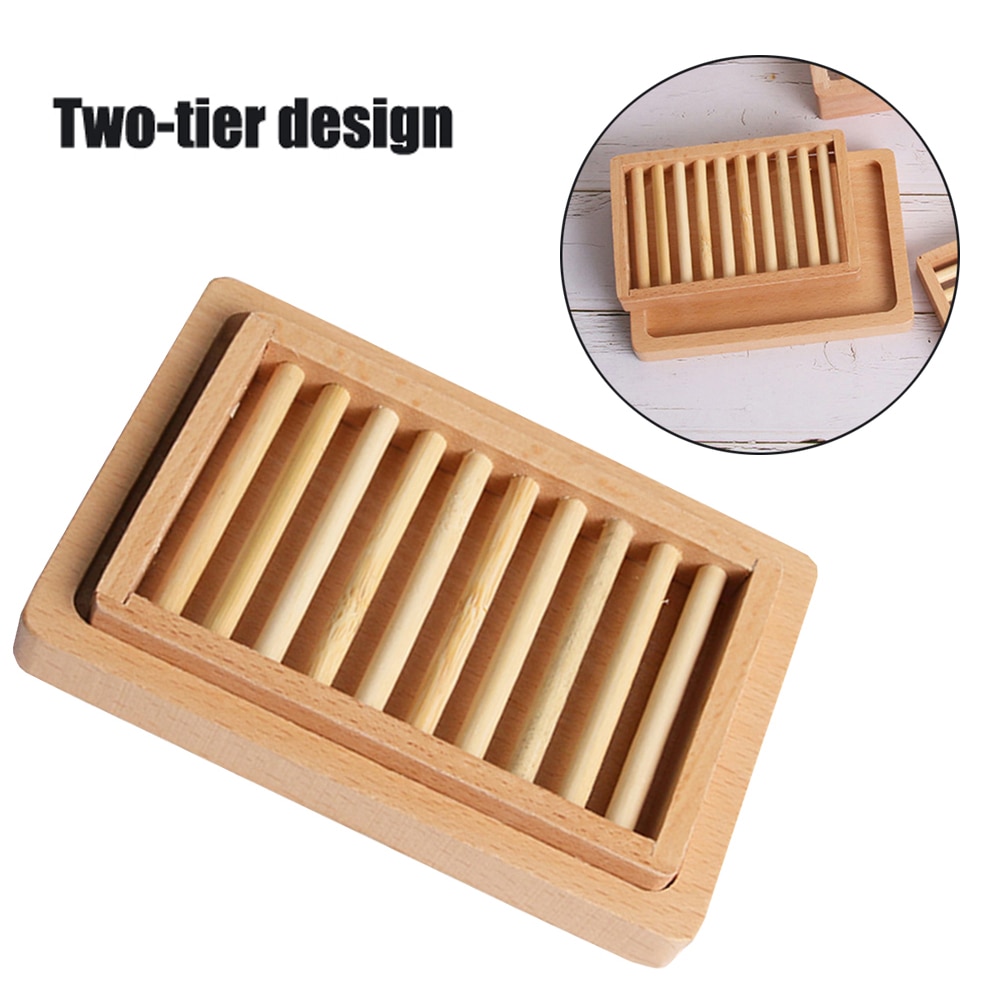 Wooden Soap Rack Reusable Portable Bathroom Soap Tray Holder Hawaii Style Kitchen Soap Storage Plate Stand Box