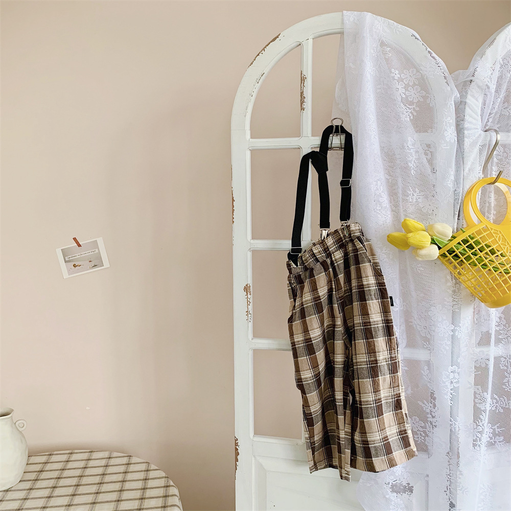 herbst Neue Mädchen Plaid Overall freundlicher Ges... – Grandado