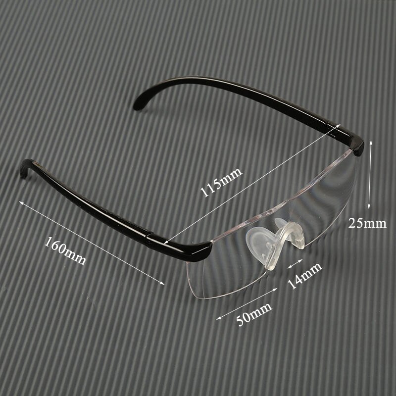 Iboode forstørrelsesglas 1.6 gange forstørrelsesglas 250- graders presbyopisk briller forstørrelsesglas briller bærbare forældre