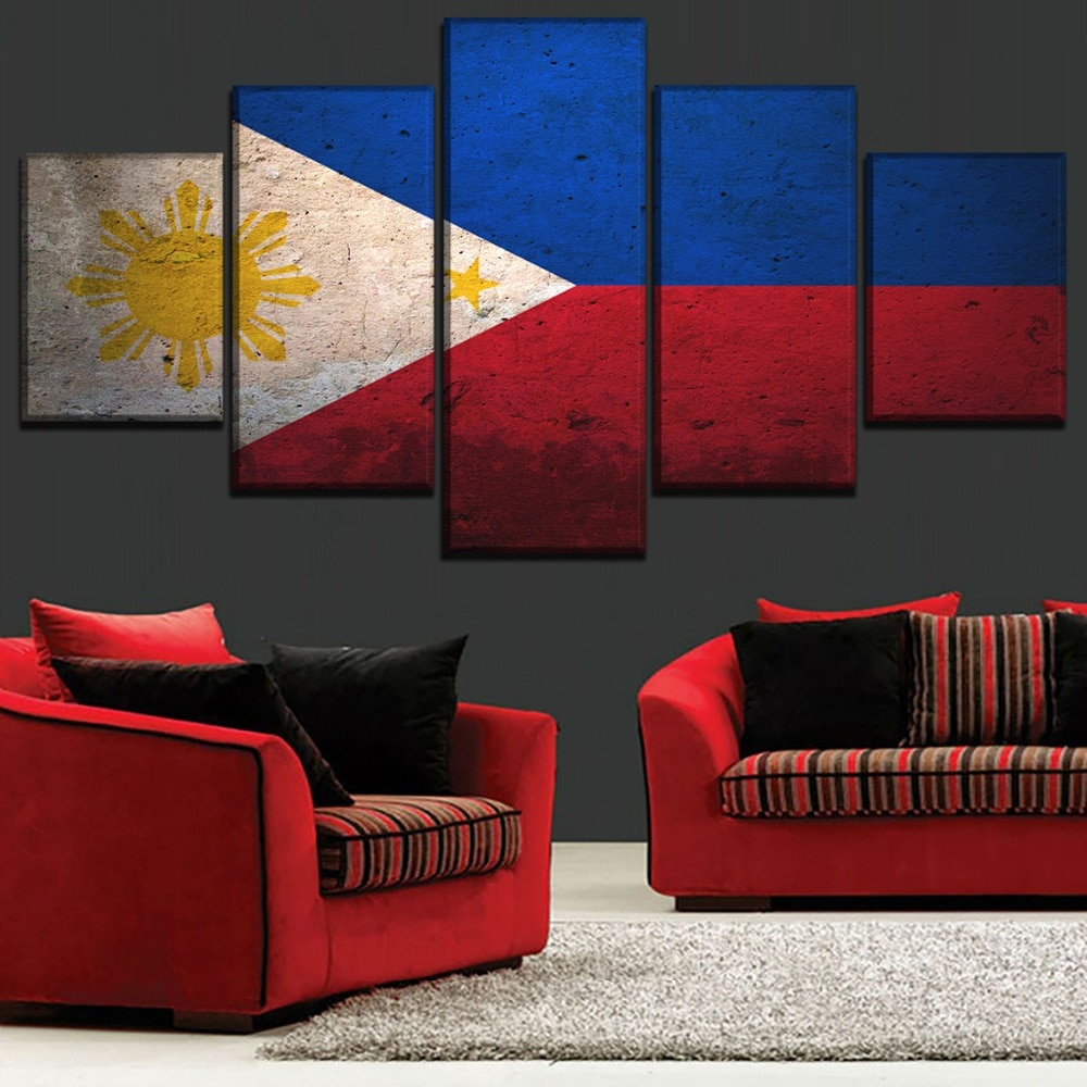 Modulaire Canvas Pictures Home Wall Art Decor HD Prints Posters 5 Stuks Vlag Filippijnse Schilderijen Voor Woonkamer Framework