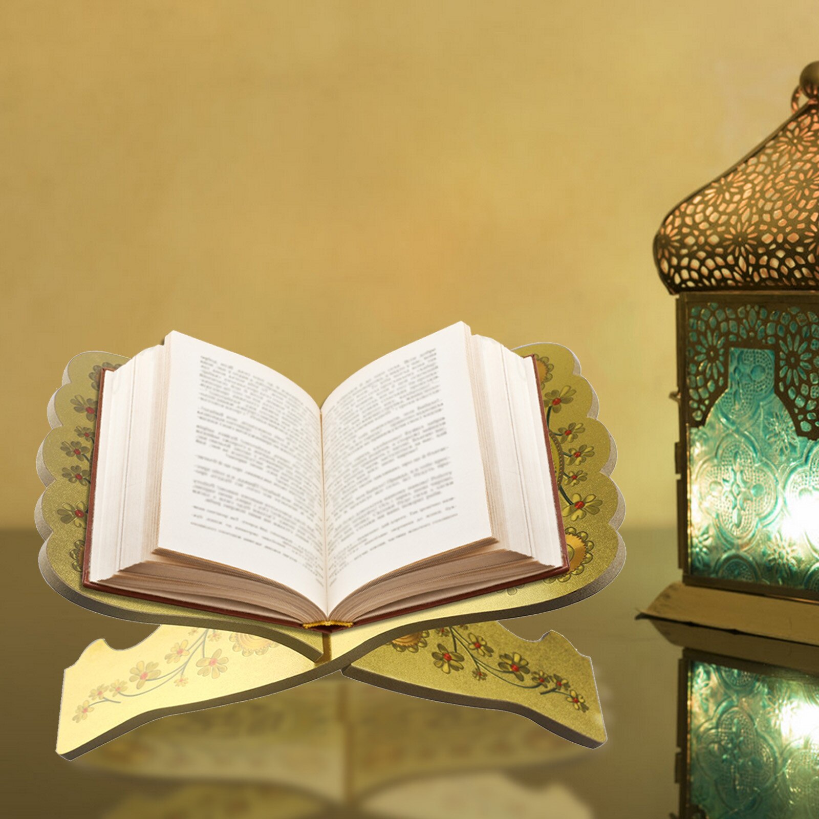 Wooden Eid Al-Fitr Islamic Book Shelf Bible Frame Kuran Quran Koran Holy Book Stand Holder Rehal Islam Home Decoration Storage