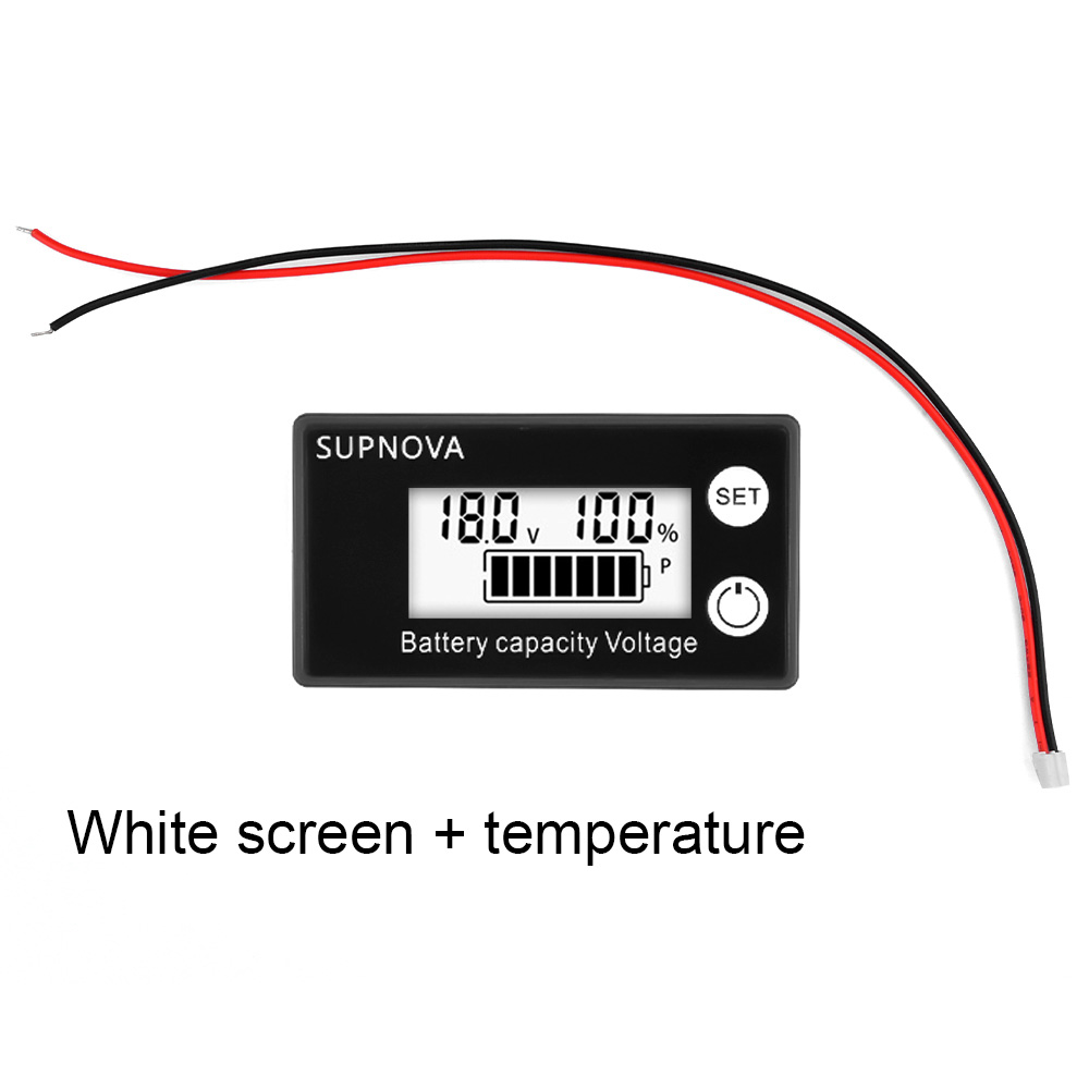 DC8-100V Batteriekapazitätsanzeige LCD Digitaler Stromzähler Blei-Säure-Lithium LiFe PO4 Spannungsprüfer für Auto Motorrad: Silber