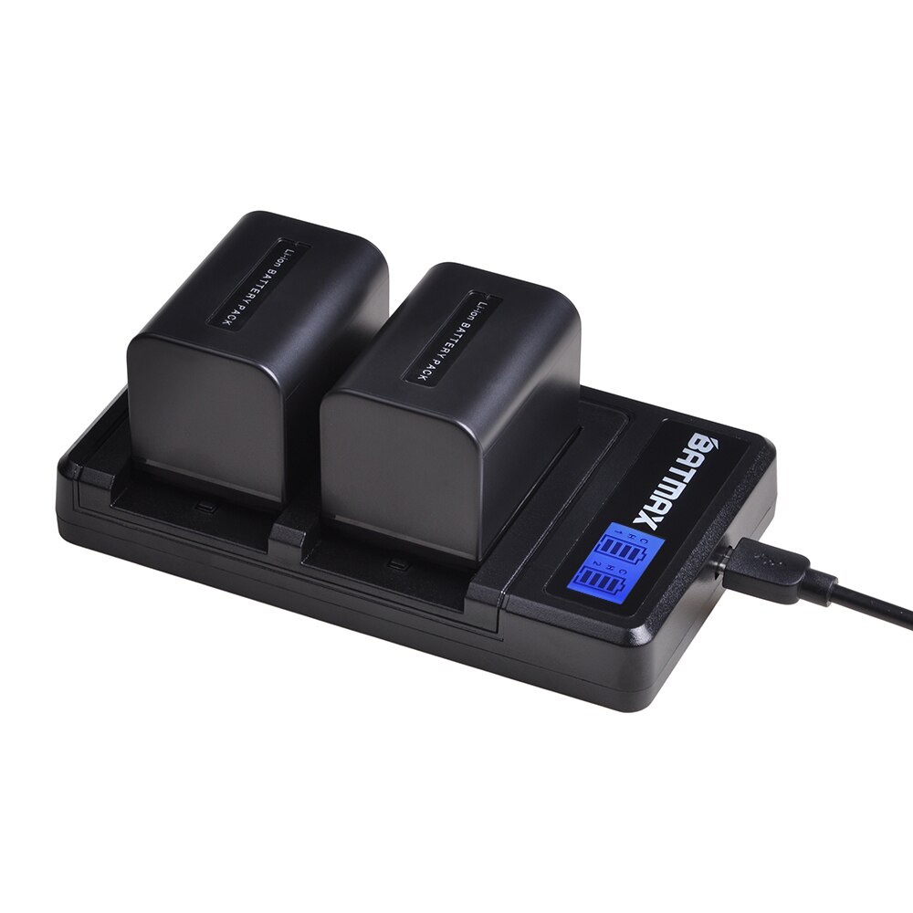 2 Pièces 2500mAh NP-FV70 NP FV70 Batterie + LCD Double Chargeur USB pour Sony NP-FV30 FV50 FV70 FV90 FV100 FV120 HDR-SR68 DCR-SX85 DCR-S: 2Pcs set