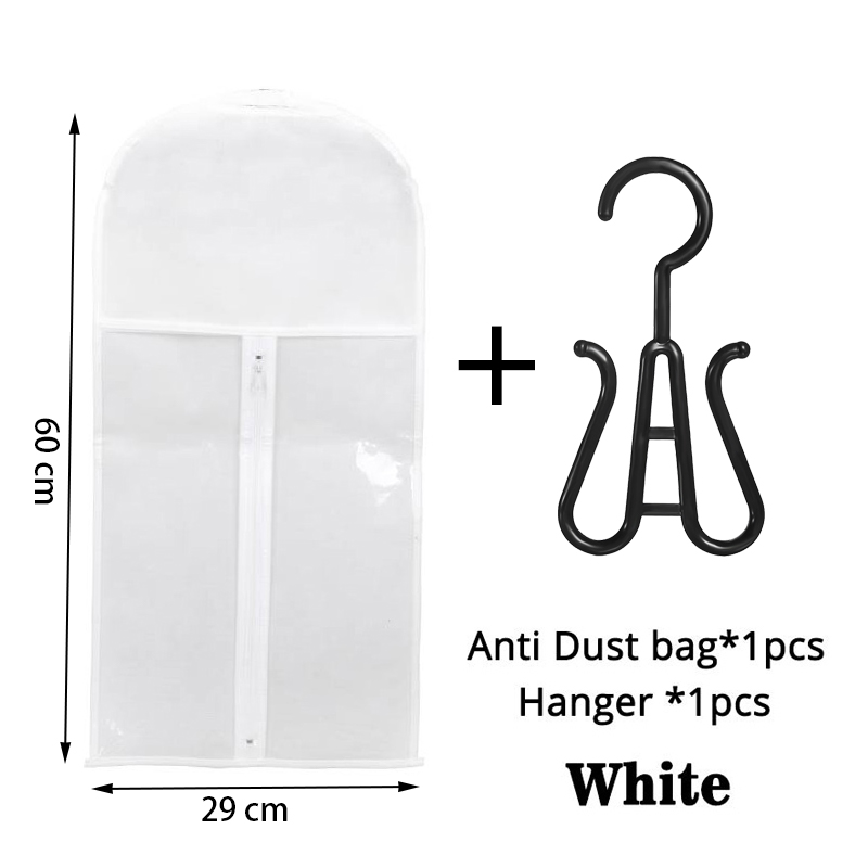 1Set Pruik Opbergtas Met Hanger Haartassen Met Plastic Hanger Voor Maagdelijk Haar Zwarte Pruik Organizer Hangers Voor Meerdere Pruiken Nieuw: Black