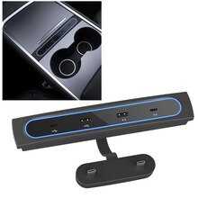 Intelligent USB Shunt Docking Station For Tesla Model 3 Y 27W Quick Charger Auto Electronics Interior Parts Car Accessories