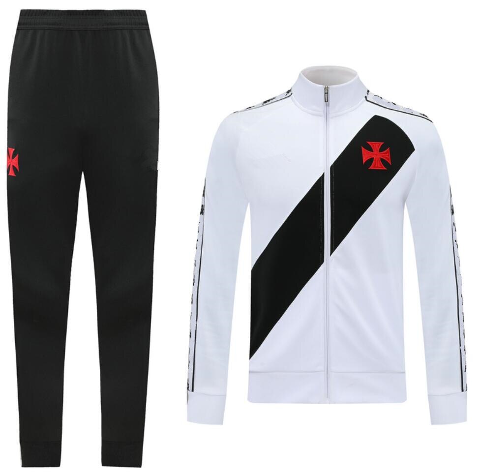 Trainingspak Jas Broek Voetbal Kleren Lange Rits Sportkleding Mannen Trui Set: Black / L