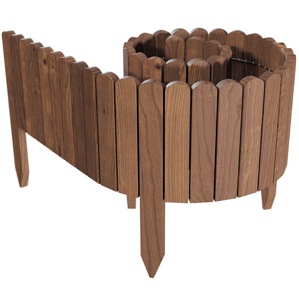 Borde enrollable de madera para decoración de jardín, cerca fácil de enchufar, decoración para jardín al aire libre: Default Title