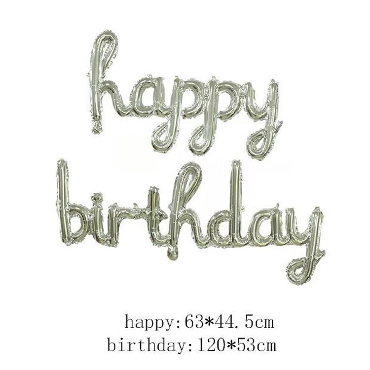 Gelukkige Verjaardag Ballon Decal Aluminiumfolie Ballon Decoratie Stickers Scrapbooking Craft Feestartikelen SEC88: TRANSPARENT