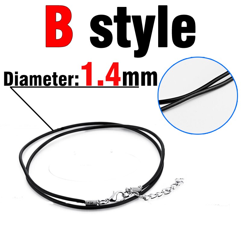 MNWT PU skórzany sznur smycz wisiorek stal nierdzewna Homar Zamek czarny moda mężczyźni/kobieta choker lina naszyjnik 1.4/1.5/2mm: B styl diameter 1.4