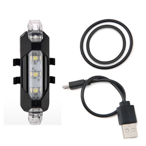 5 Led Usb Oplaadbare Fiets Achterlicht Fiets Waarschuwing Achterlicht Nuttig Alarm Lamp: WHITE