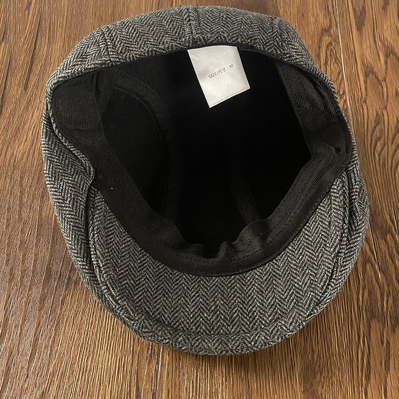 Classic Men's Stylish Caps Herringbone Newsboy Caps Cotton Wool Blend Beret Hat Flat Brim Vintage Men Berets Cap NZ285
