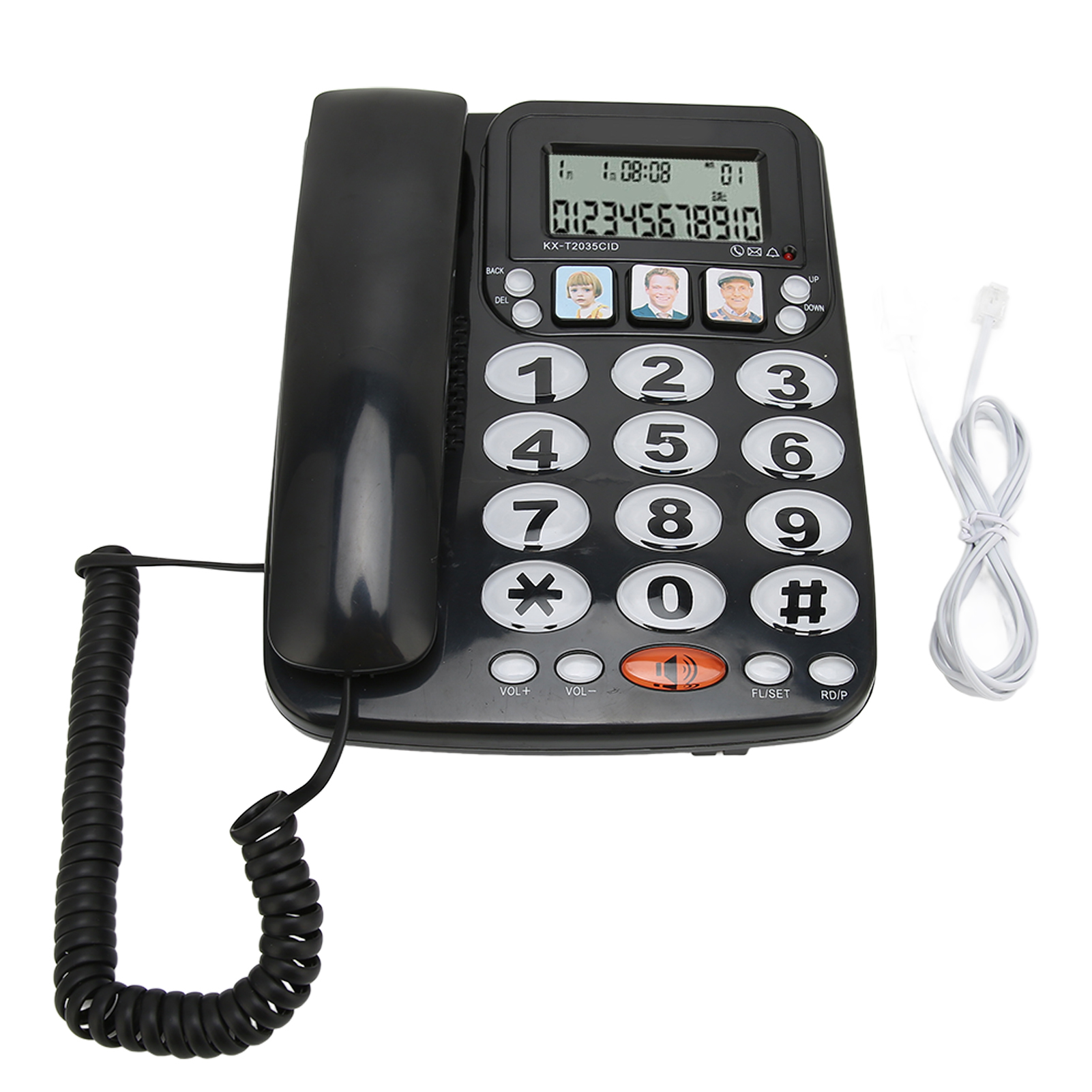 KX-2035CID Vaste Telefoon 2-Lijn Vaste Telefoon Met Speakerphone Speed Dial Telefoon Inkomende Met Caller Id Thuis Kantoor Vaste: Black