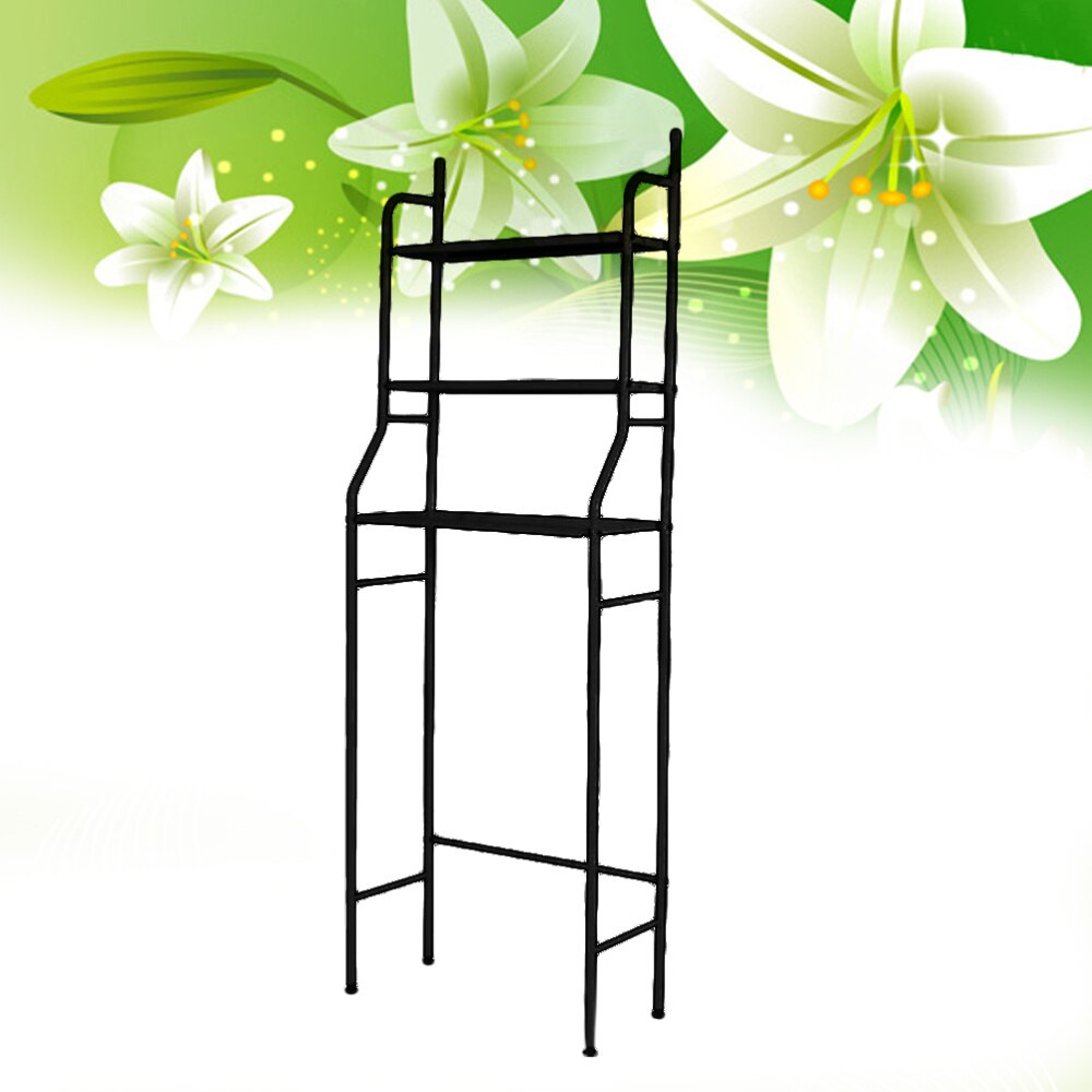 3 Tier Over the Toilet Storage Rack Space Saving Bathroom Kitchen Organizer(White): Black