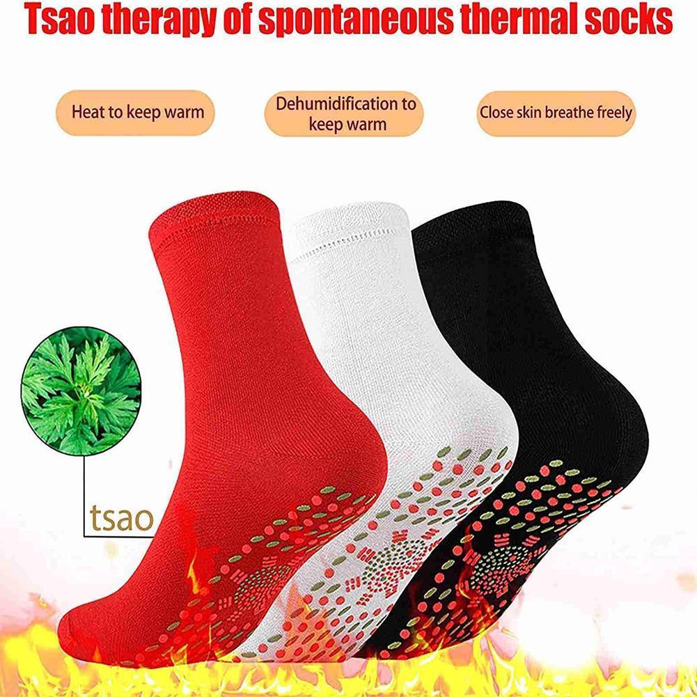 Calcetines magnéticos de terapia autocalentables para hombre, calcetines masajeadores para alivio del dolor, accesorios de masaje para pies, deportes cálidos de invierno U8T7