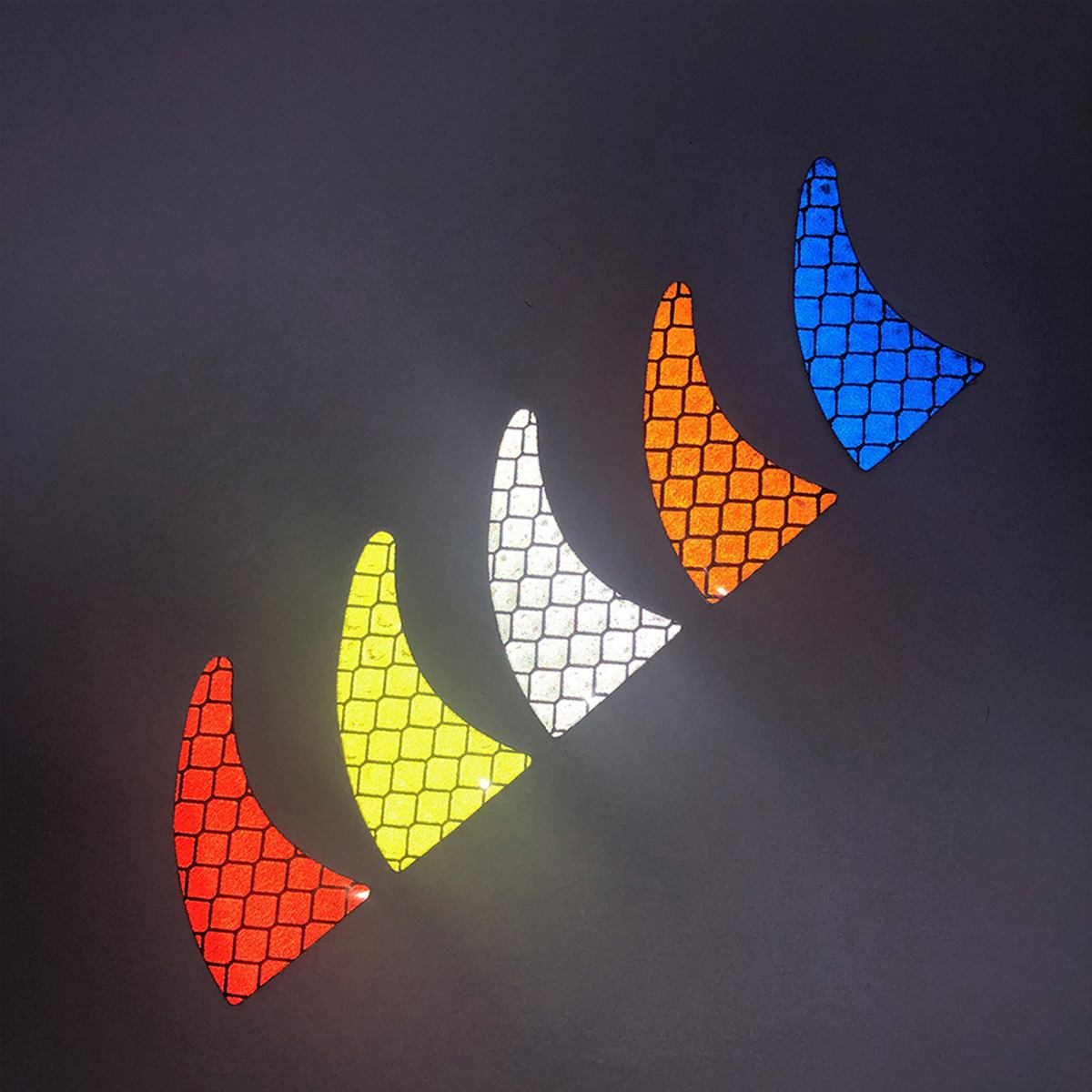 27Pcs/Strip Reflective Decals Sticker for Rubber Helmet Mohawk Warhawk Spikes Motorcycle Decals 2.1x3.4 cm