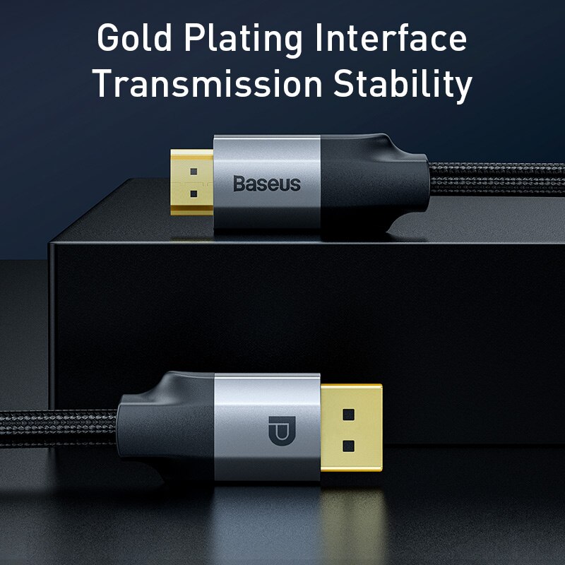 Baseus Dp Naar Hdmi Kabel 4K Male Naar Male Displayport Displayport-naar-Hdmi Splitter Kabel Adapter Voor Projector tv Converter Cord
