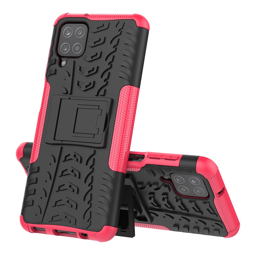 6.5 ''Shockproof Armor Rugged Bumper Shell Coque Voor Samsung Galaxy A12 GalaxyA12 5G 4G Case Fundas Pc tpu Stand Cover Behuizing: Roze