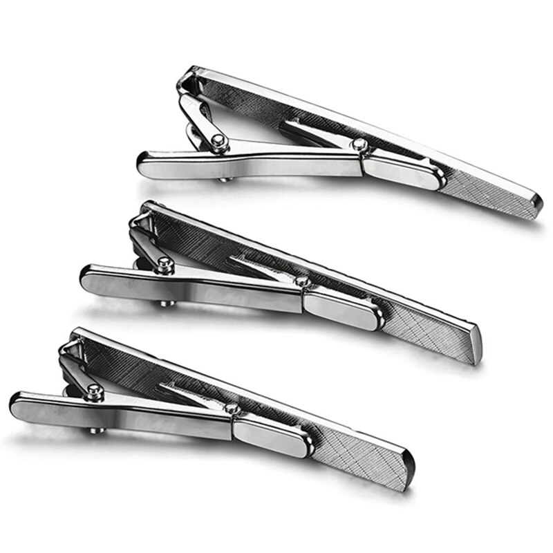 3 Pcs Tie Clips for Men Tie Bar Clip Set for Regular Ties Necktie Wedding Business